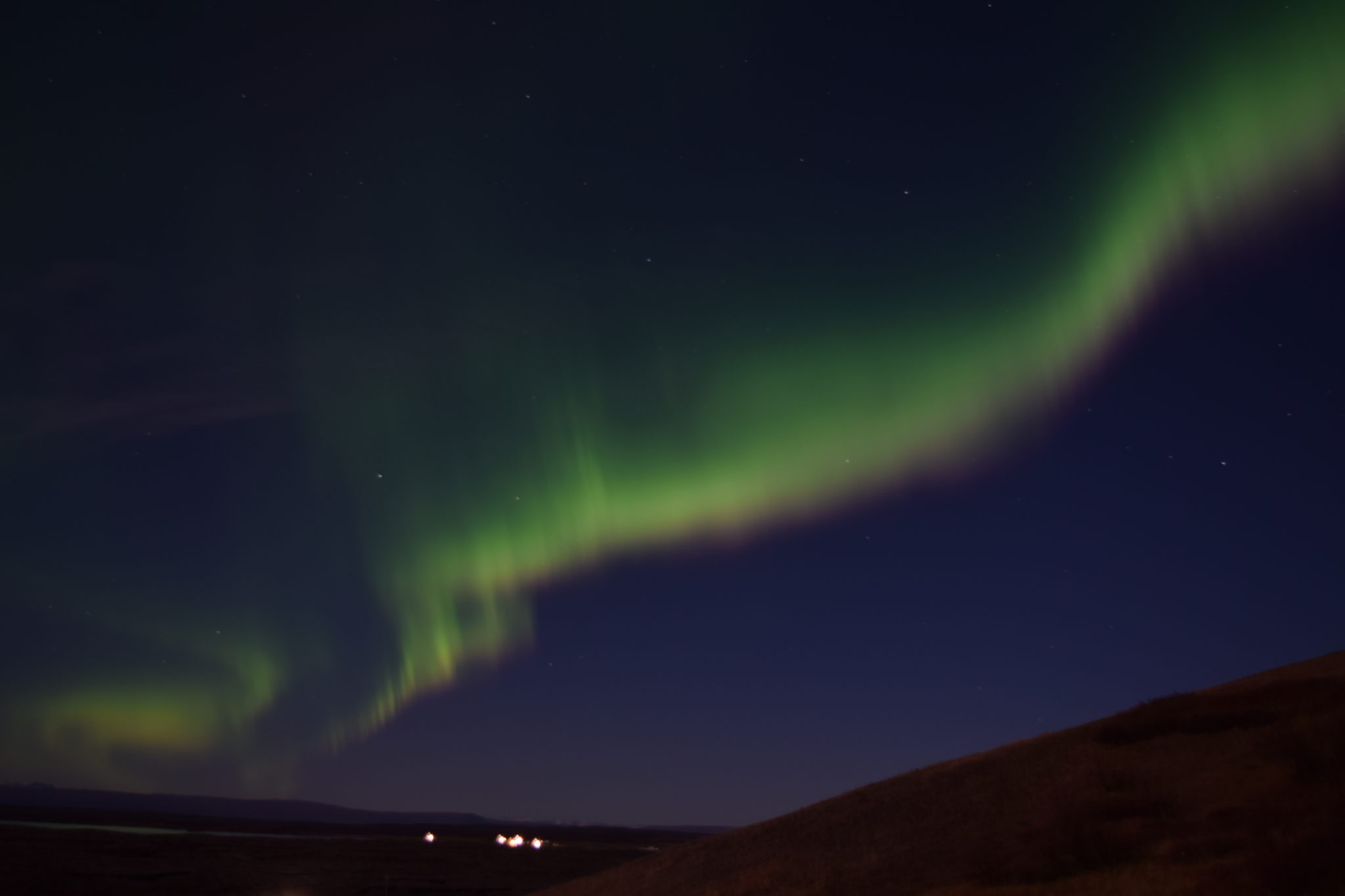 Northern Lights reflecting on Lake Mývatn