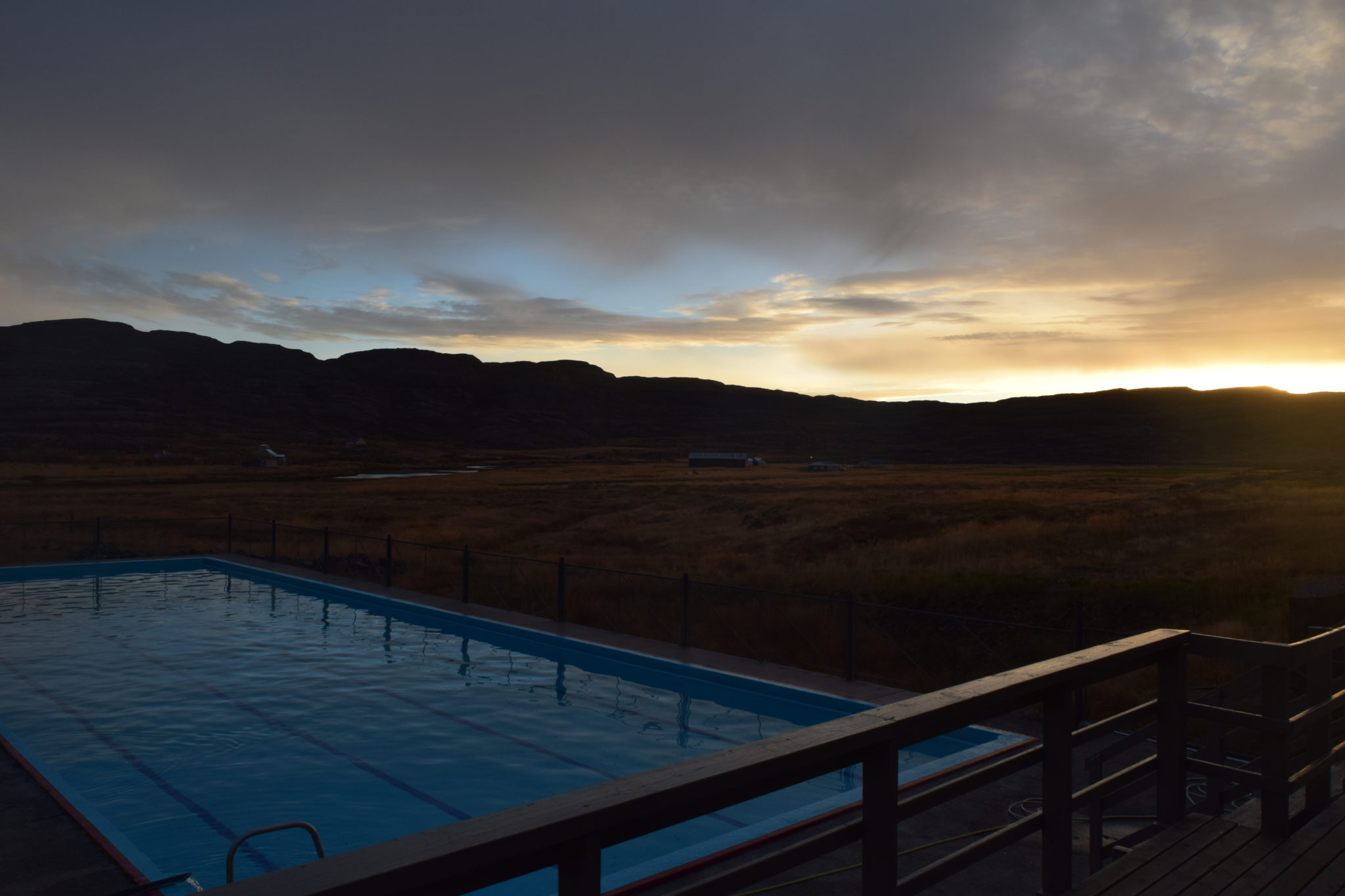 A pool and sunset to ourselves in the Westfjords