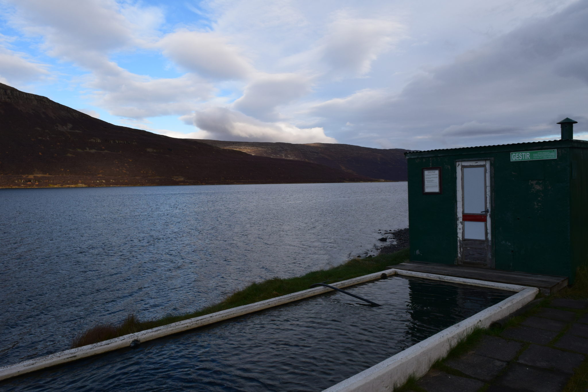 Pool right on the water at Heydalur