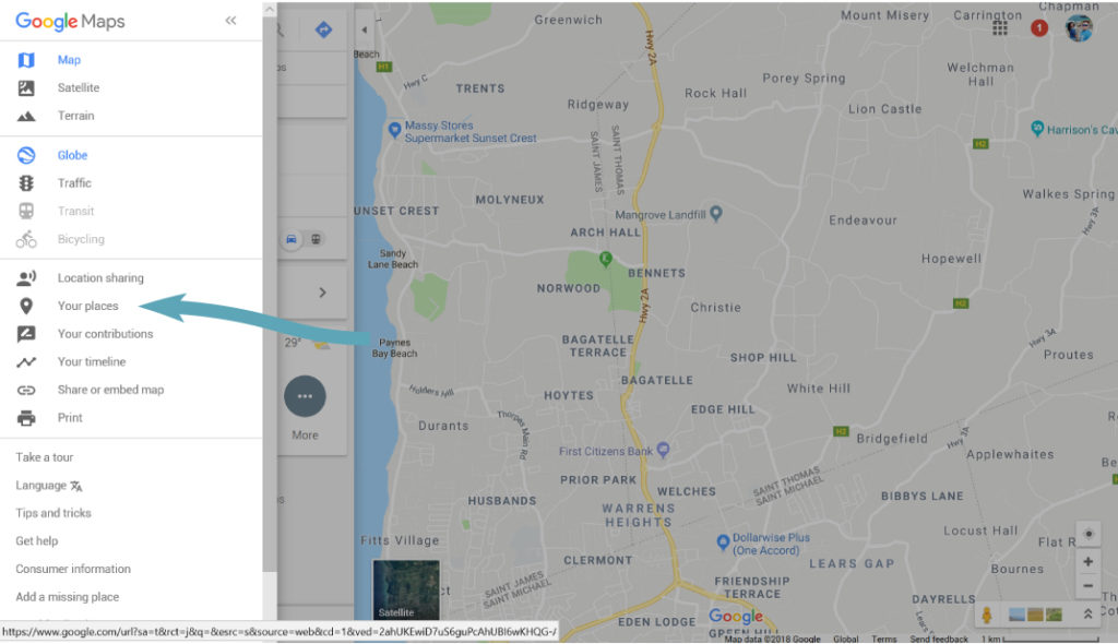 Finding your map in Google Maps
