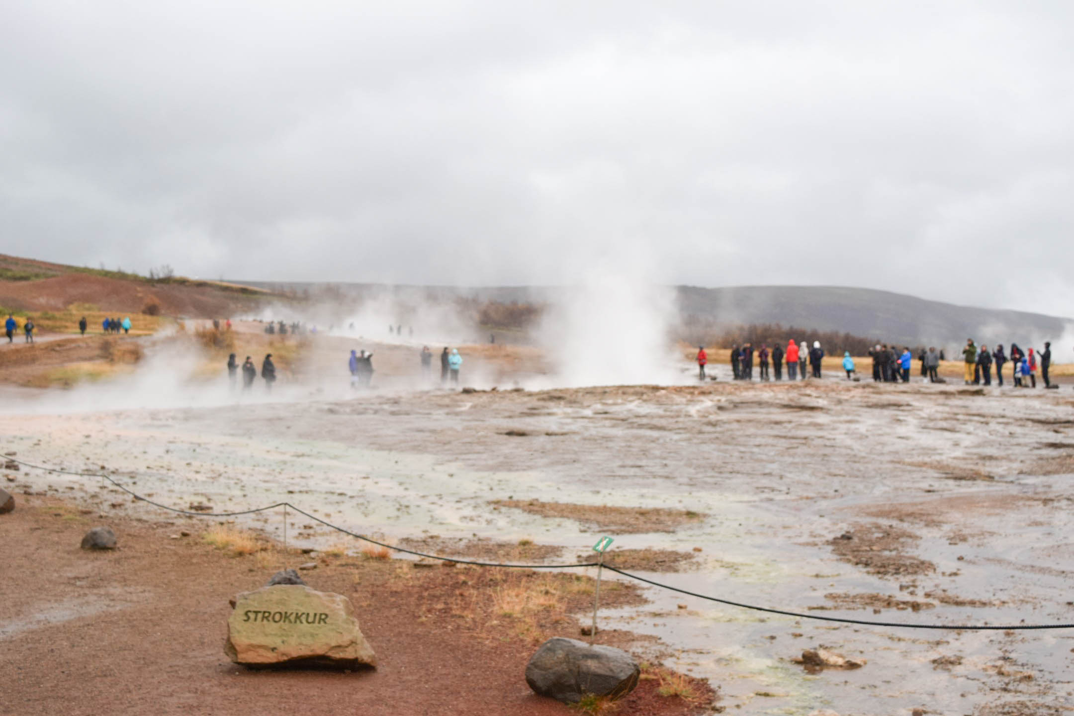 Looking out towards Strokkur Geyser on the Golden Circle